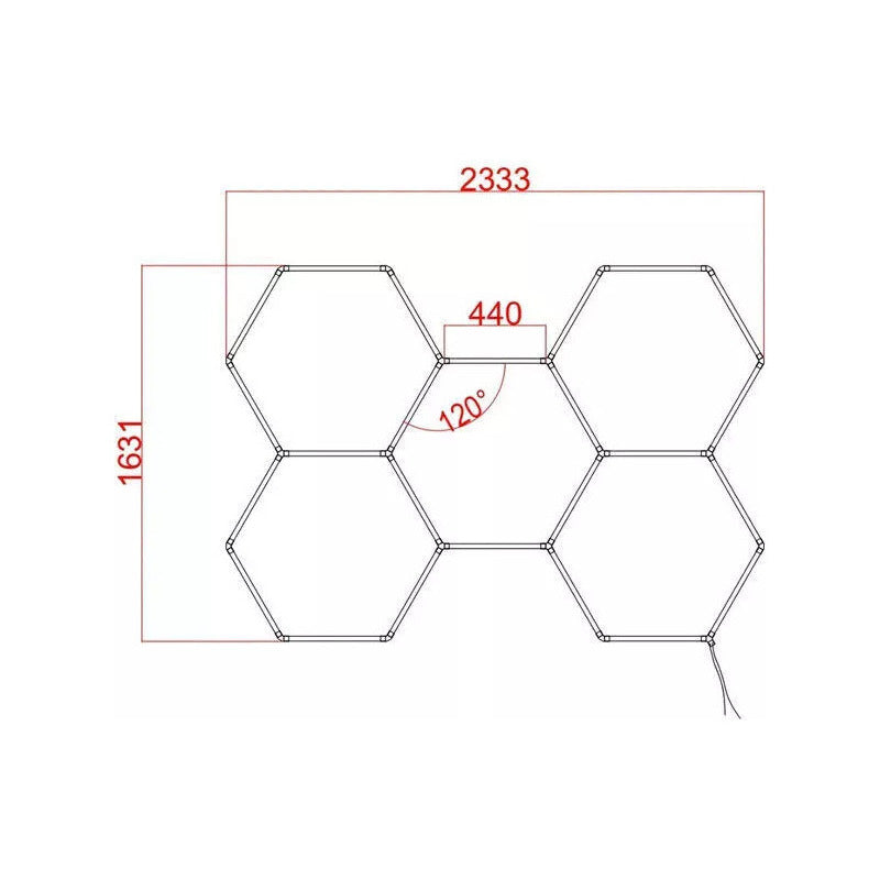 Lámpara Led Hexagonal 6500k Blanco Frío Talleres Restaurante