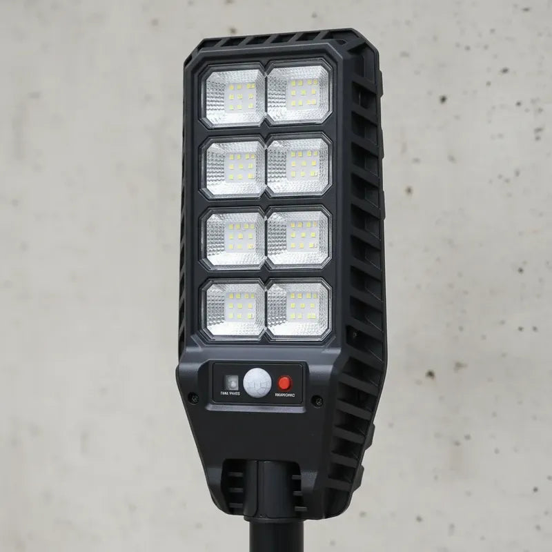 Foco Solar 800w + Soporte Y Sensor Luminaria Para Exterior Negro Blanco Frío