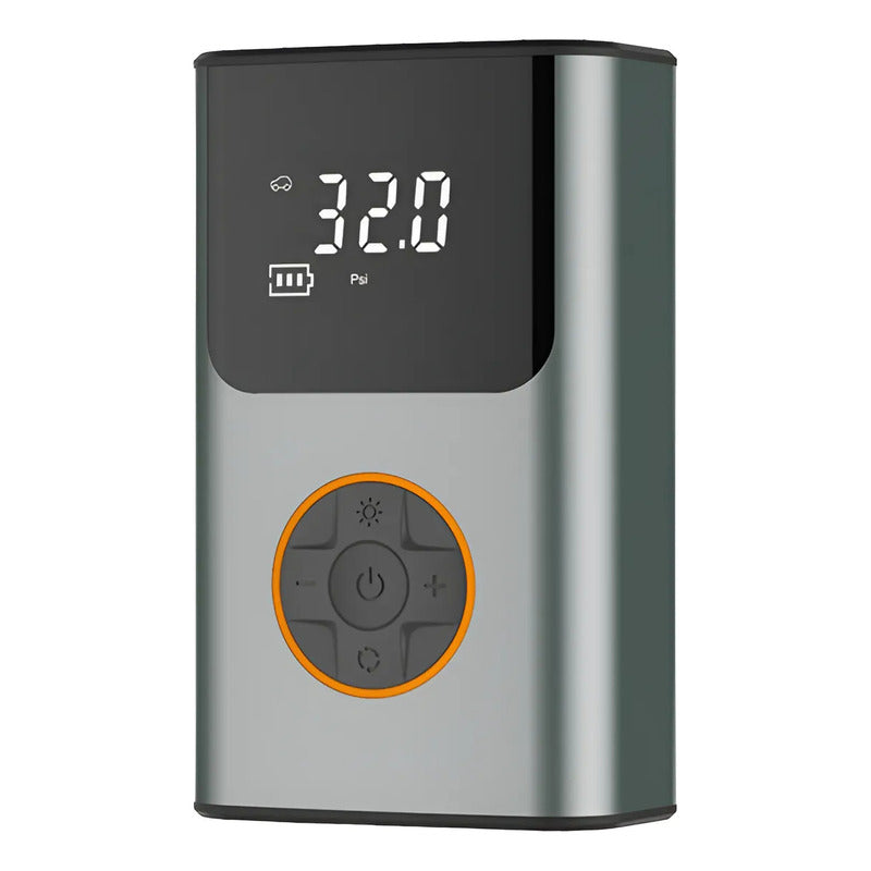 Inflador Compresor De Aire Portátil Digital 2000mah 90w Gris Oscuro 50 Hz / 60 Hz Monofásica
