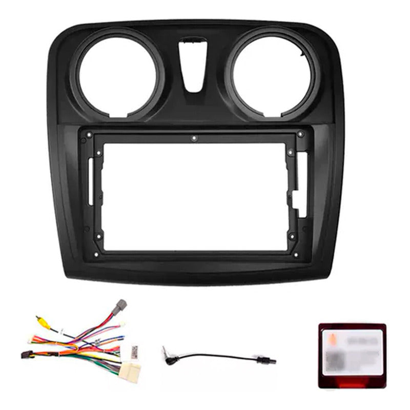 Bisel Renault Symbol Sandero 14 -17 + Ramal + Canbus Radio 9 Negro
