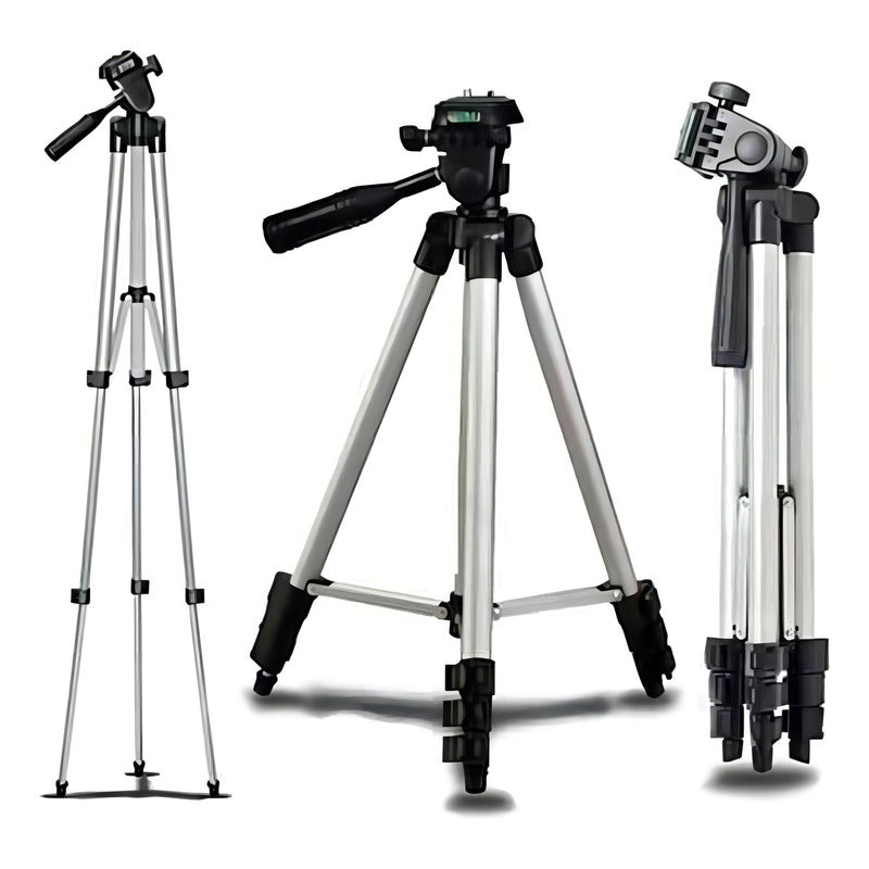 Trípode TriPod 3110 Para Cámara Y Celular Aluminio Con Estuche 102cm Plateado