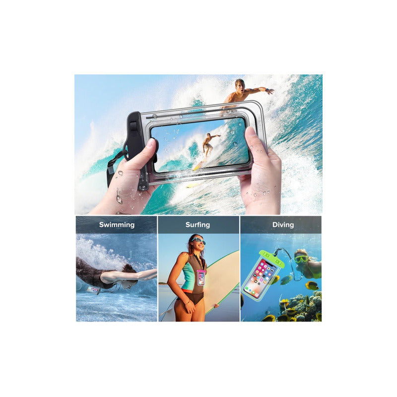 Funda Impermeable Para Teléfono Celular Para Buceo, Lluvia, Piscina, Color Verde