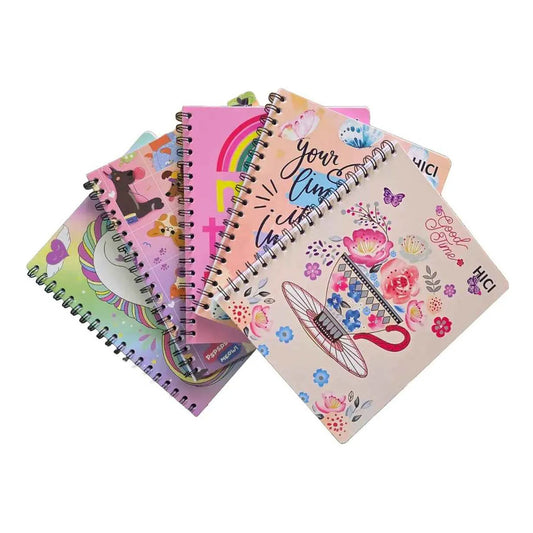 Pack X5 Cuadernos De 100 Hjs Surtidos Espiral 7mm Colegio Hembra 2