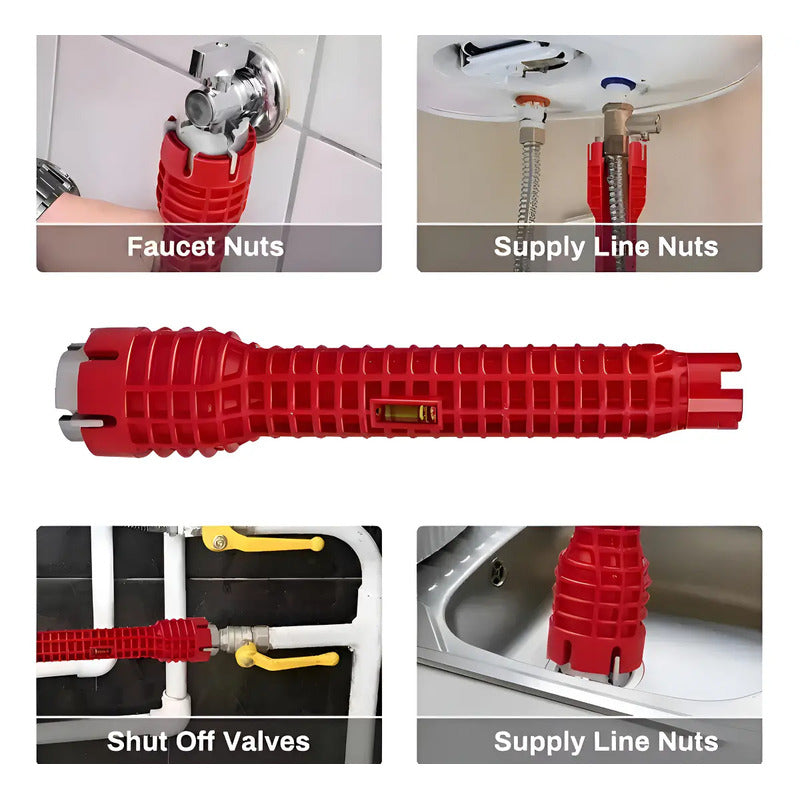Llave Francesa Ajustable De Abs Para Grifo Y Desagüe Roja Rojo
