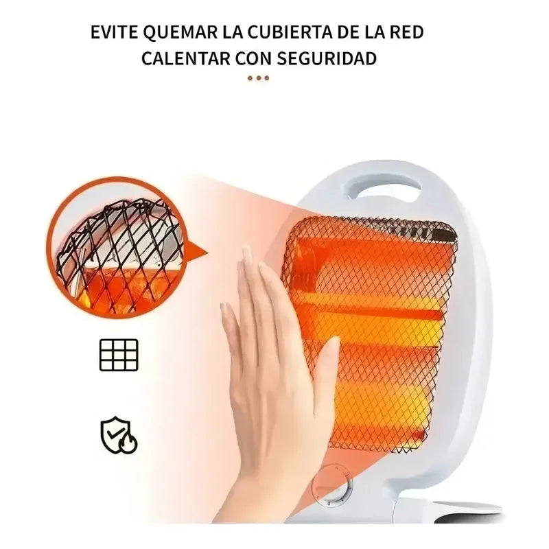 Calefactor Estufa Halógena De Cuarzo Bajo Consumo Para Hogar Oficina Dormitorio Calentador Eléctrico Portátil... Blanco