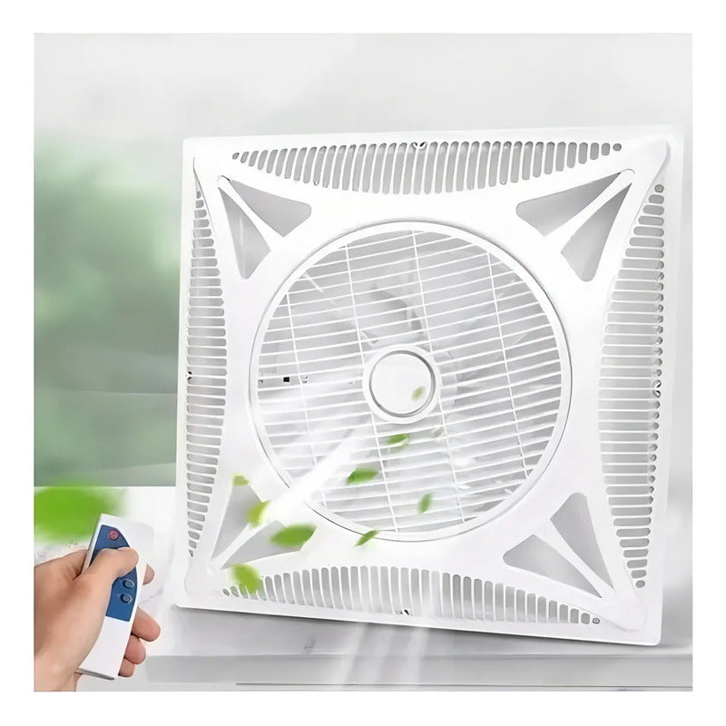 Ventilador De Techo Para Empotrar 60x60 60 Cm Blanco Plástico