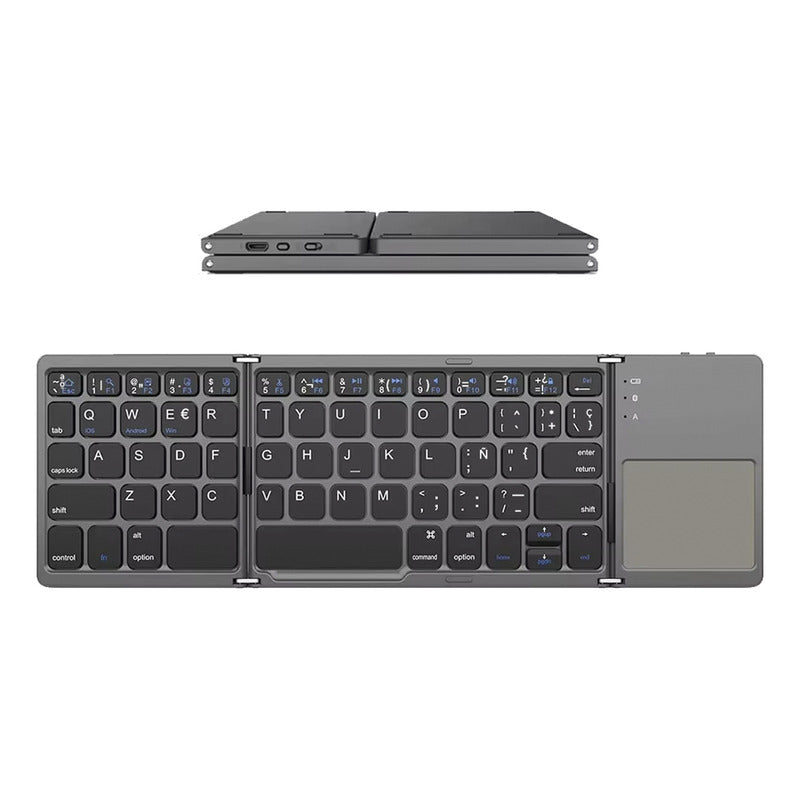 Mini Teclado Con Trackpad Bluetooth Plegable Recargable