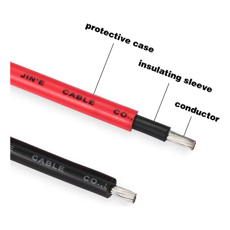 Cable Solar Fotovoltaico 6mm Negro Y Rojo 10 Metros Negro