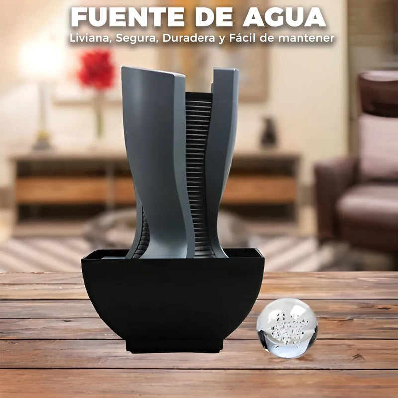 Fuente De Mesa Cascada De Agua Iluminación Decoración Relax Torre
