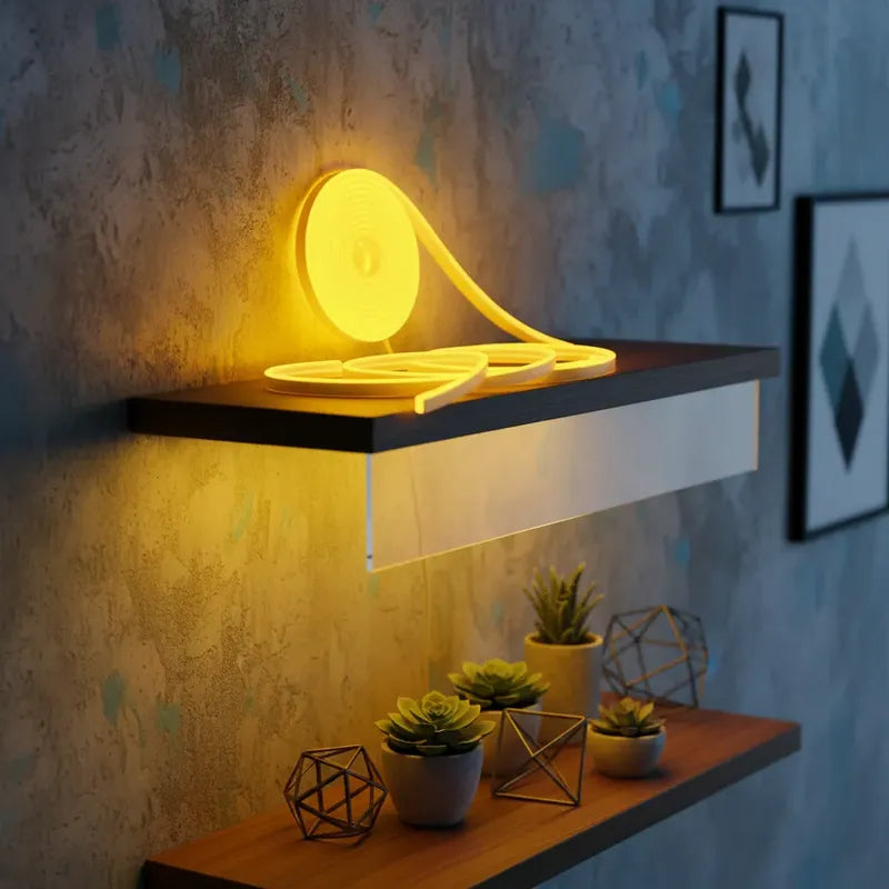 Cinta Led Neon Luz 5mts Flexible Transformador 12v Decoracio Amarilla