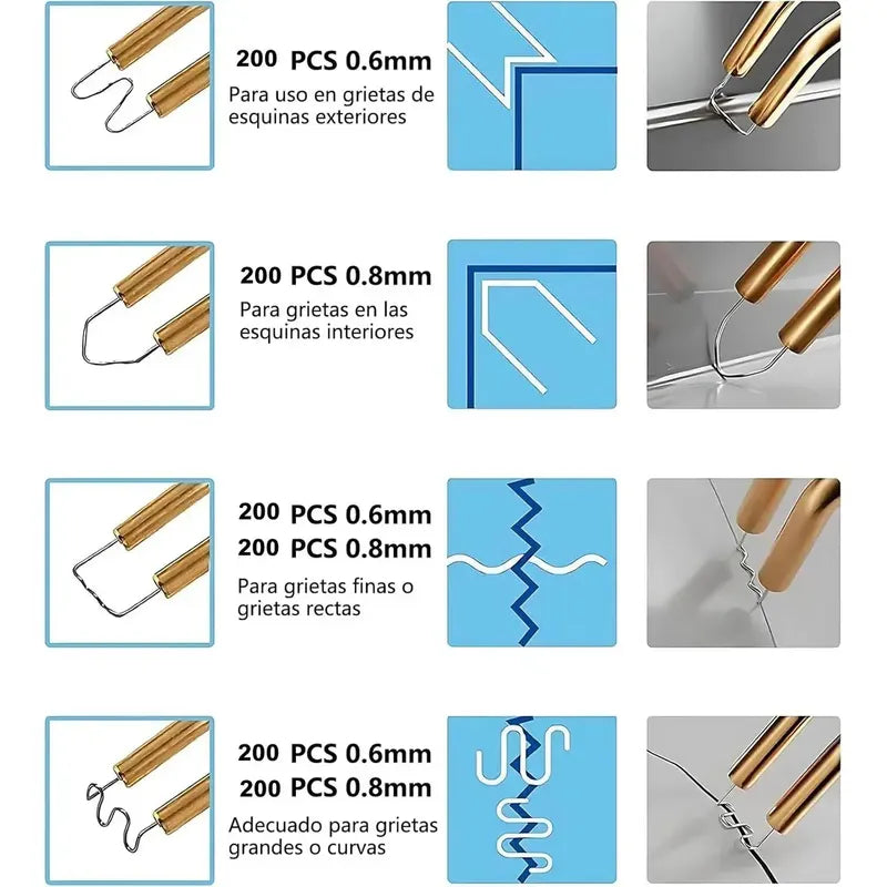 Kit 1200 Unidades Grapas Para Soldadora Reparacion Plasticos