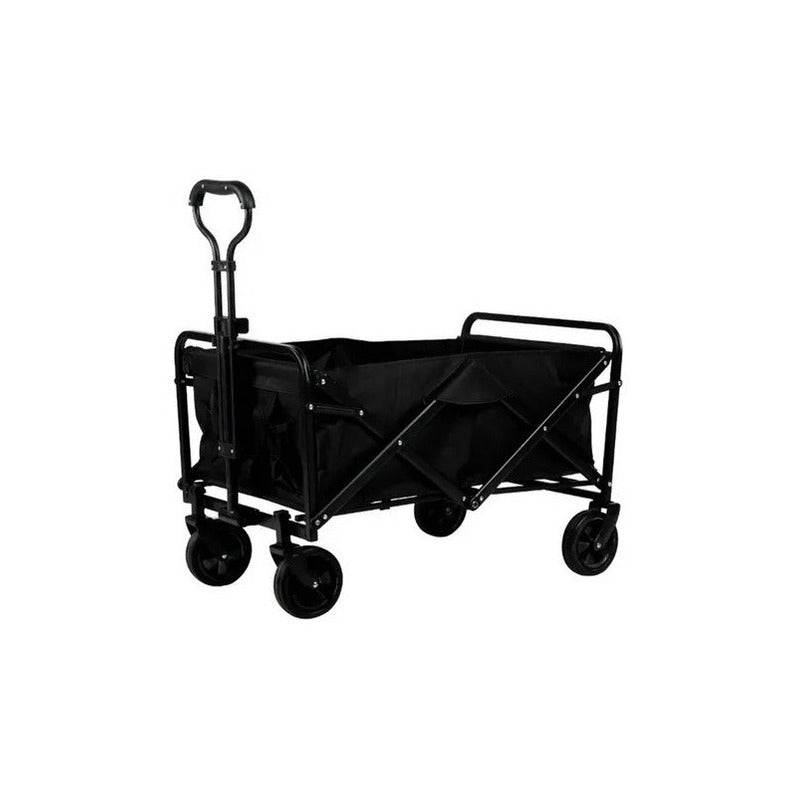 Carrito Multiproposito Compras Camping Plegable Ruedas Negro