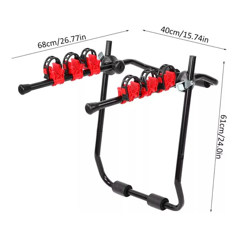 Porta Bicicleta Auto Soporte Con Capacidad Para 3 Bicicletas Negro