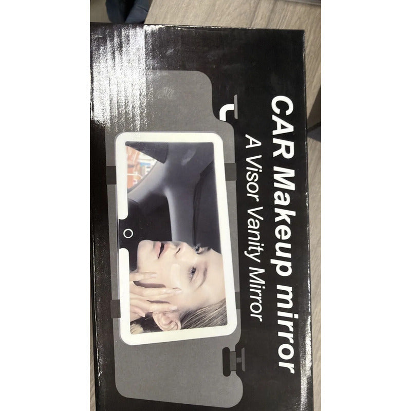 Espejo De Maquillaje Visera De Coche Led  Con 3 Modos De Luz Negro