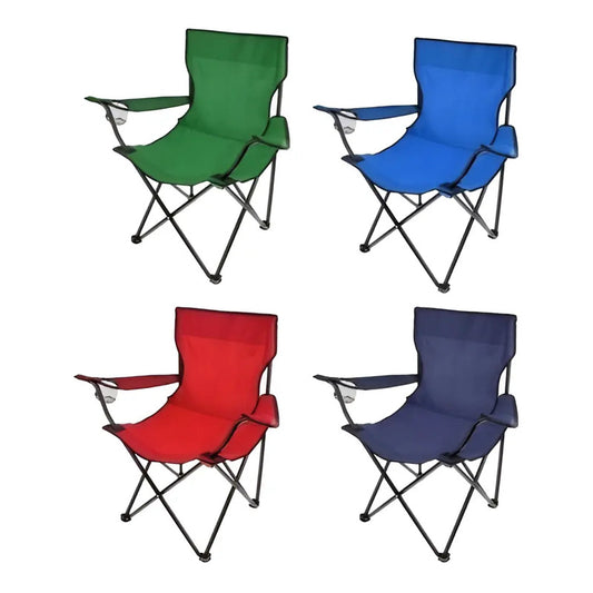 Silla Plegable Camping Playa Picnic Con Porta Vasos Color Varios Azul