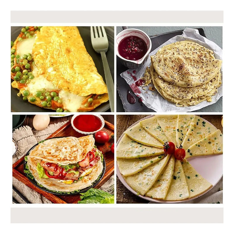 Máquina Para Hacer Panqueques Crepas Tortillas Raf R.567 Negro