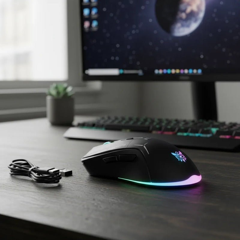 Mouse Recargable Gamer Inalámbrico D5 3.0 Usb 3600 Dpi Negro
