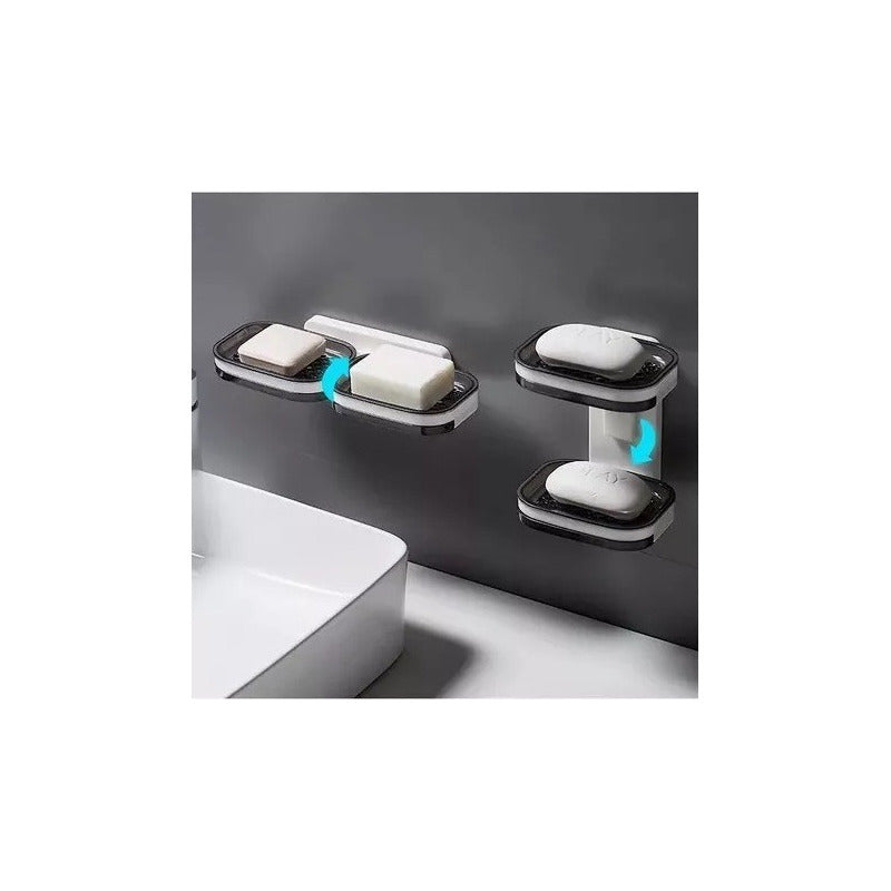 Jabonera Doble Para Pared De Plástico Resistente