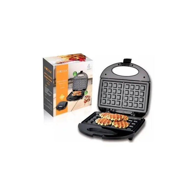 Maquina De Waffles En 5 Min Wafflera Doble Pequeña Negro