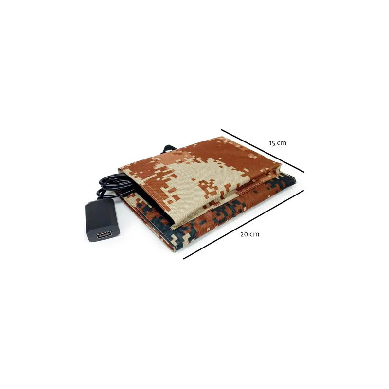 Cargador Portátil Plegable Solar 7w Con Enchufe Usb Patron Militar