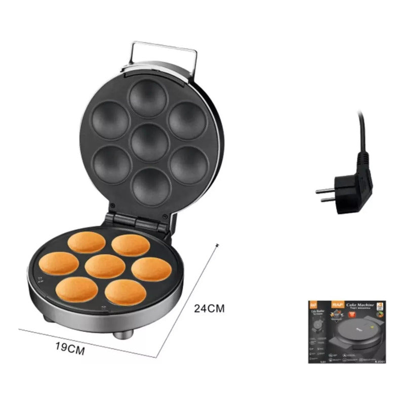 Máquina Para Cupcakes Antiadherente 7 Unidades Negro