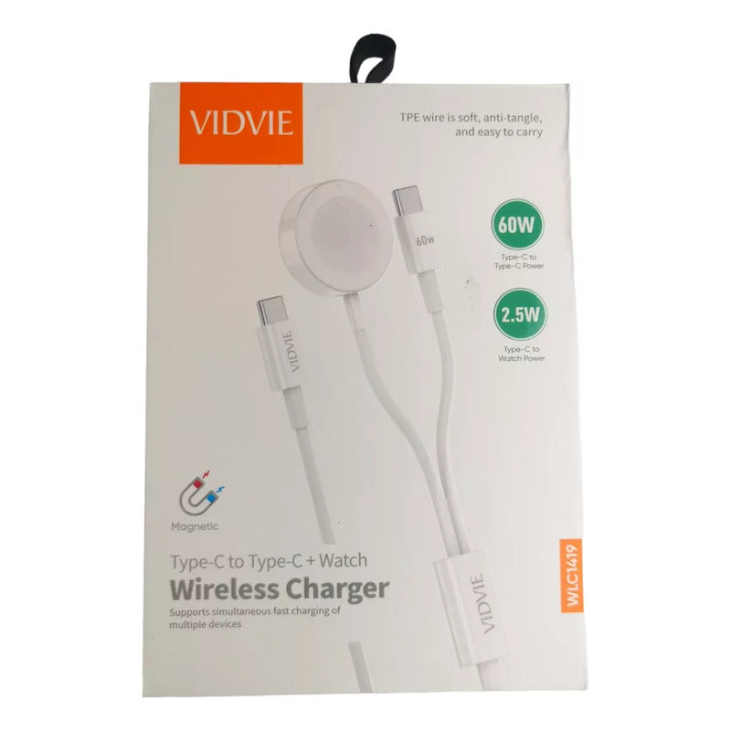 Cable Magnético Compatible Apple Watch 12345678 Se Se2 Ultra Blanco