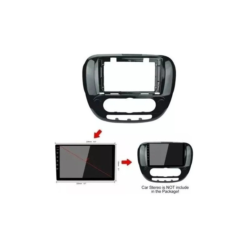 Bisel Adaptador Kia Soul 2014-2018 9  Negro Brillante Negro