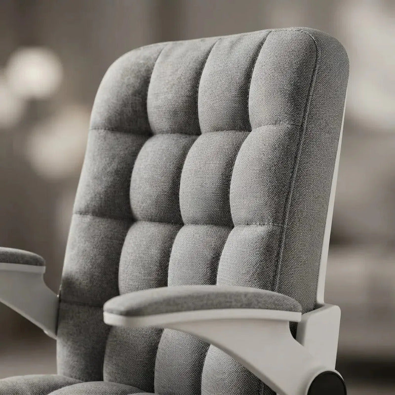 Silla Oficina Ejecutiva Ergonómica Con Apoyabrazos Ajustable Gris Algodón