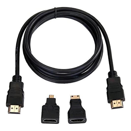 Cable Hdtv 3 En 1, Con Adaptadores Mini Hd Y Micro Hd