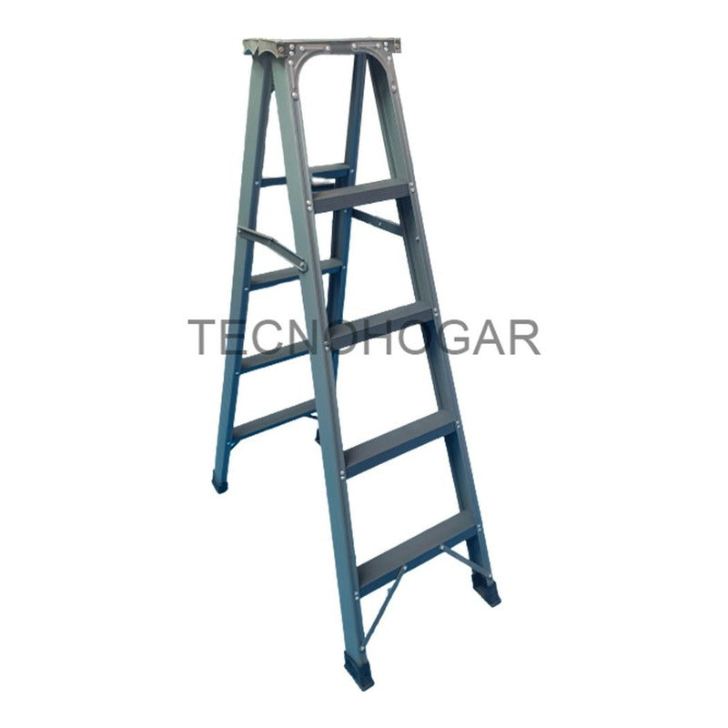 Escalera Plegable Metálica 5 Peldaños Reforzada 5 Peldaños