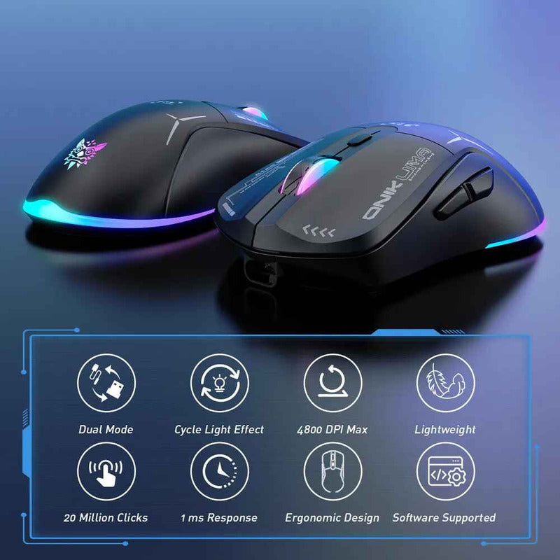 Mouse Ergonómico Gamer Inalámbrico D5 3.0 Usb 3600 Dpi Negro