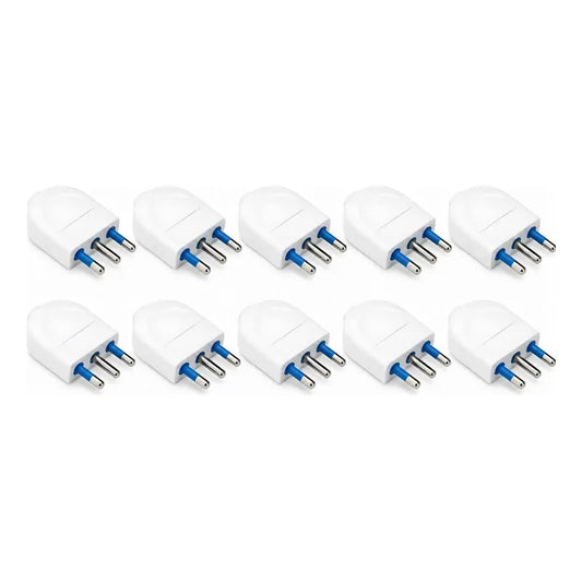 Pack X10 Enchufe Volante Macho 2p + Tierra 10a 250v