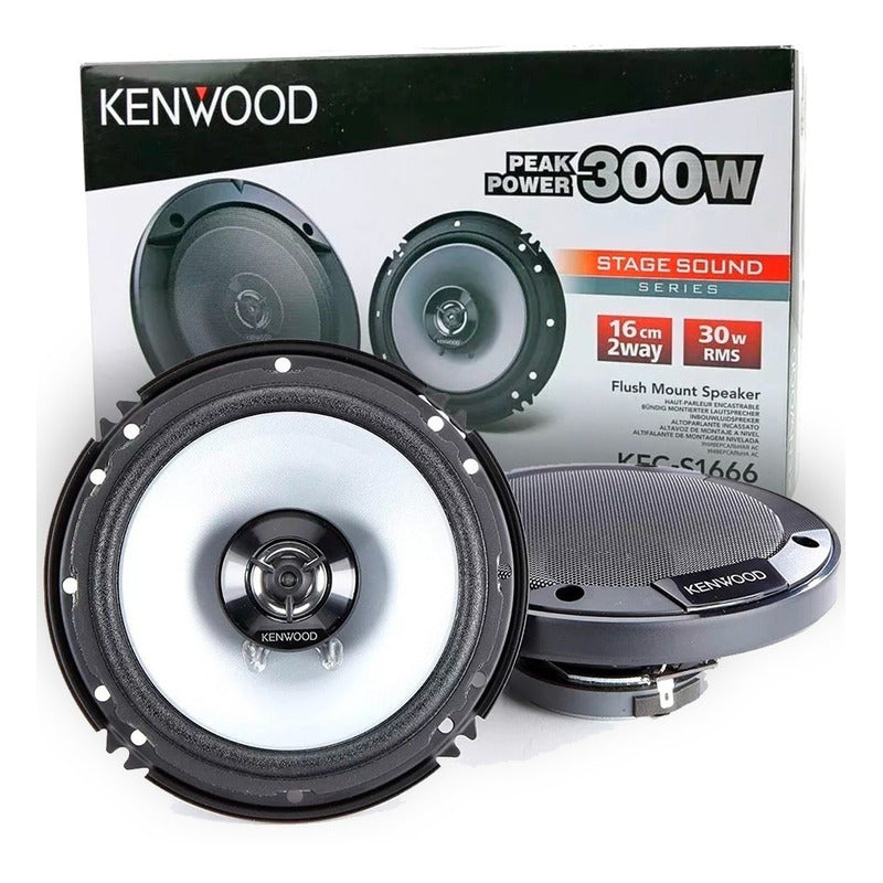Parlantes Kenwood 300w 16cms 2 Vias Negro