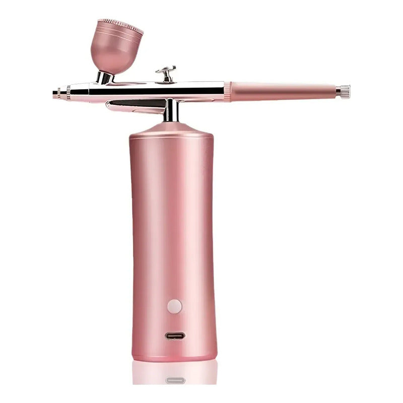 Aerógrafo Compresor Inalámbrico Recargable 30psi Profesional Rosado