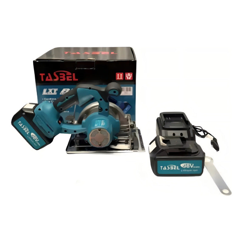 Sierra Circular Inalámbrica + 2 Baterías Color Azul Petróleo Frecuencia 50