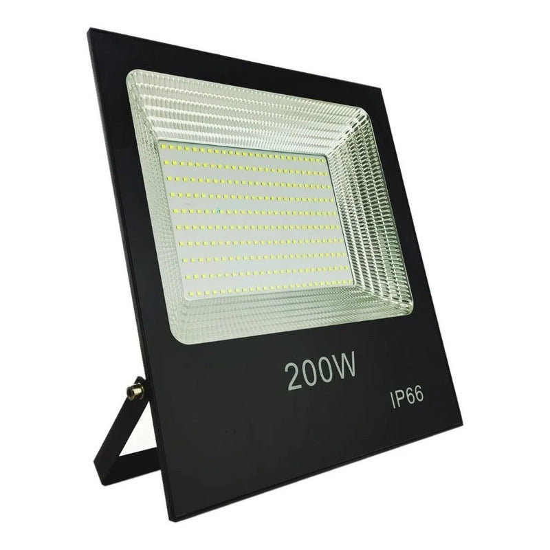 Foco Proyector Led 200w Exterior Reflector Ip66 Canchas Negro