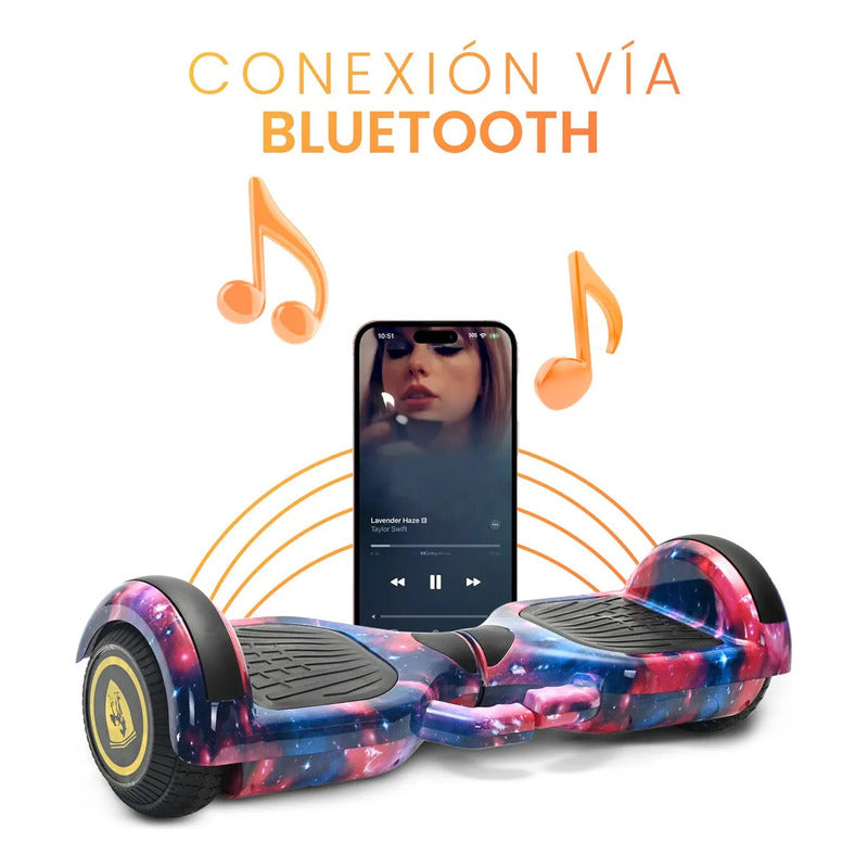 Patineta Electrica Smart Balance Bluetooth Y Led Scooter Rosa Chicle