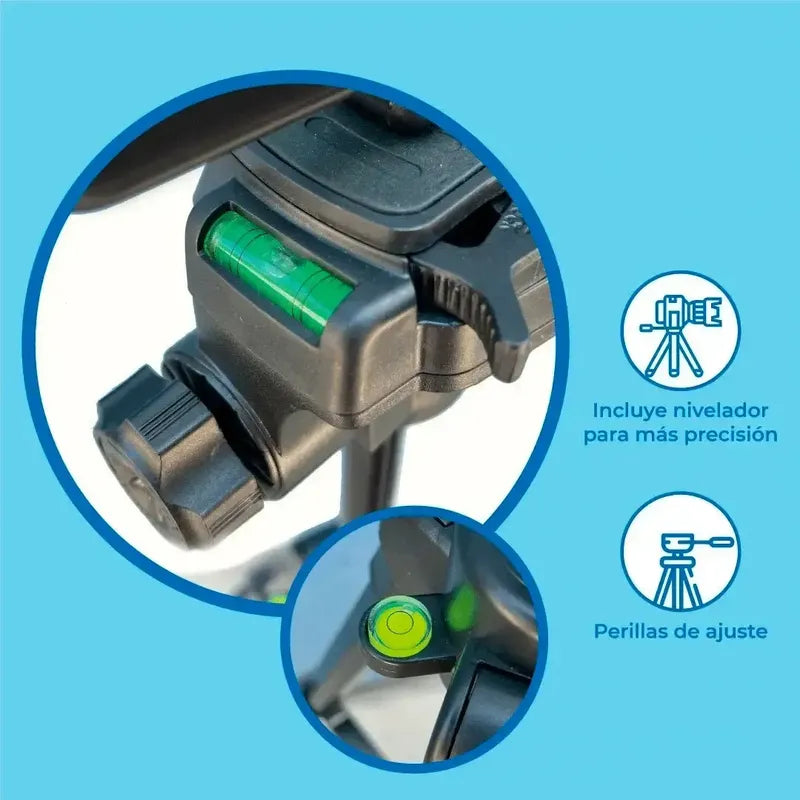 Trípode Aluminio 1.7mts Profesional Compatible Celular Camar Negro