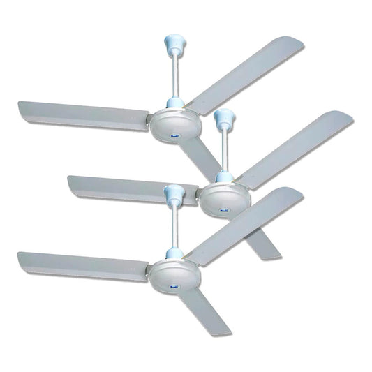 Pack X3 Ventiladores De Techo Metal 3 Aspas 142 Cm