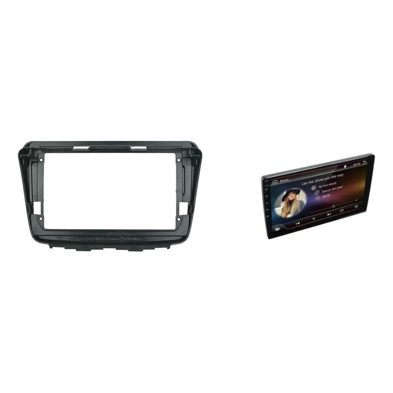 Kit Autotech: Bisel Adaptador Radio Suzuki Baleno 2010-2018 Negro + Pantalla Táctil 9'' Gps/wifi