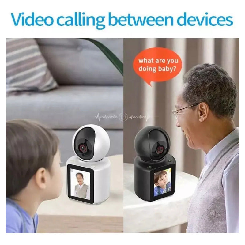 Monitor De Bebé Con Cámara Ip Wifi 2.4g 360°voz Y Video Blanco