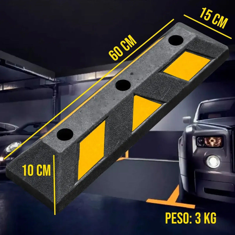 Pack X5 Tope De Estacionamiento Negro Amarillo Parking Negro