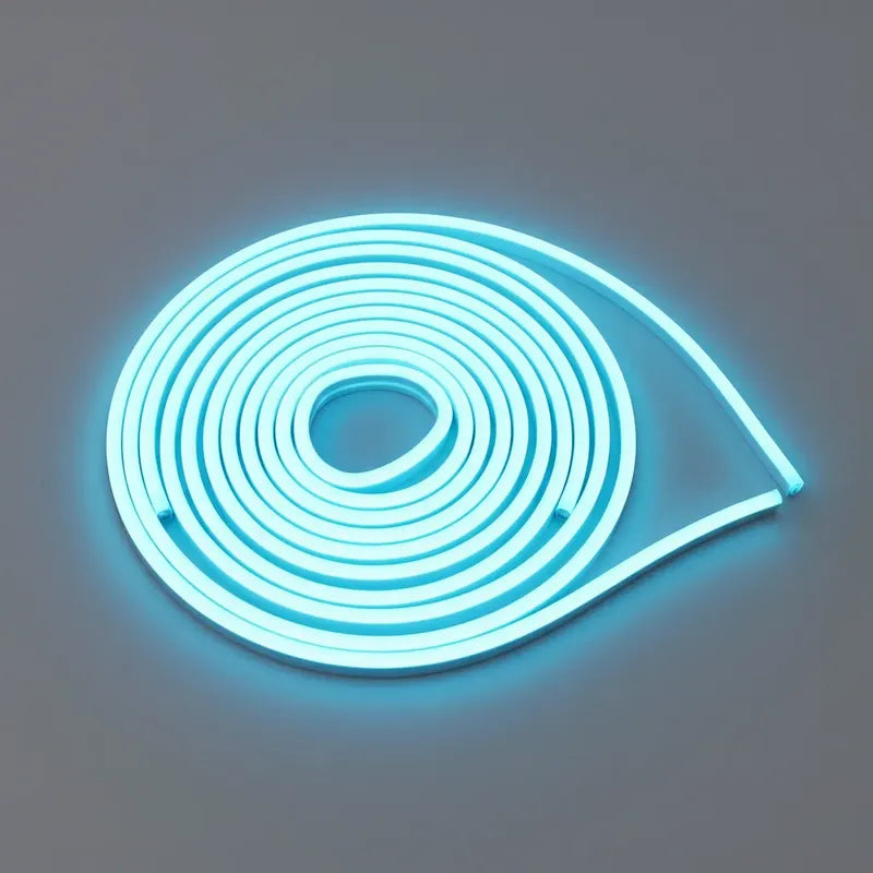 Cinta Led Neon Luz 5mts Flexible Transformador 12v Decoracio Celeste