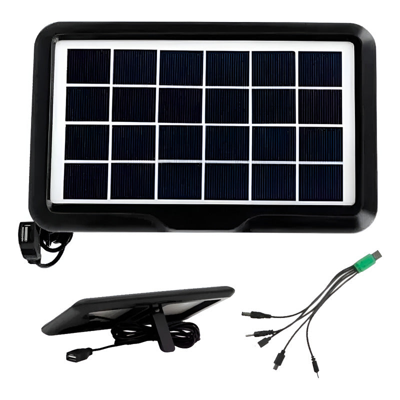 Cargador Panel Solar Portátil Celular Energía Solar Usb  Negro
