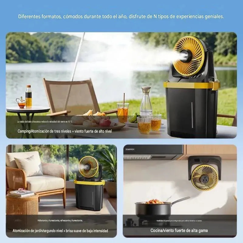 Ventilador Refrescante Portátil Recargable Nebulizador