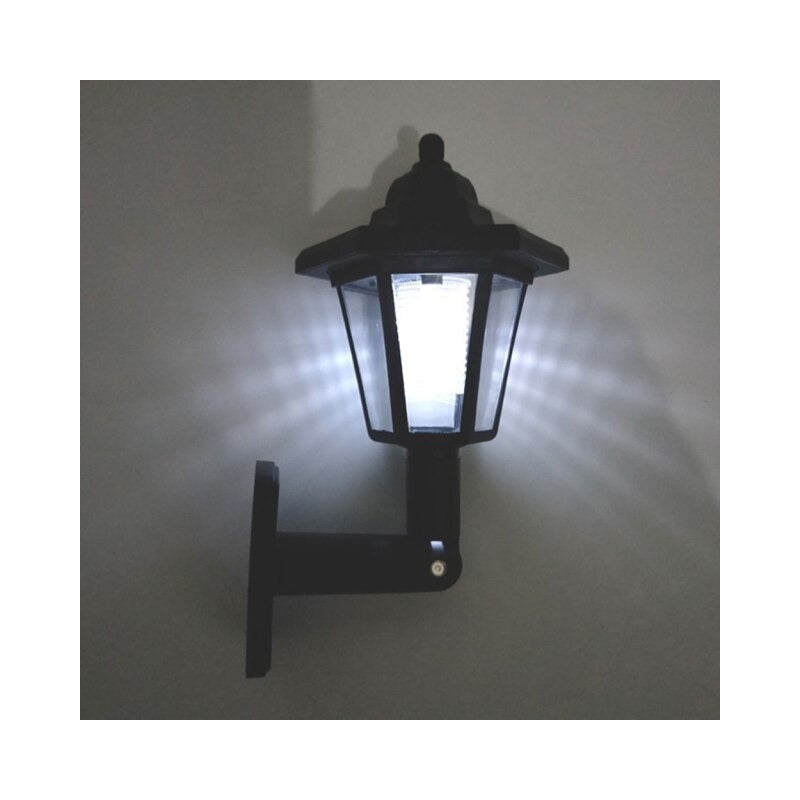 Pack X2 Farol Solar Retro Exterior Luz Led Jardin Antiguo Negro