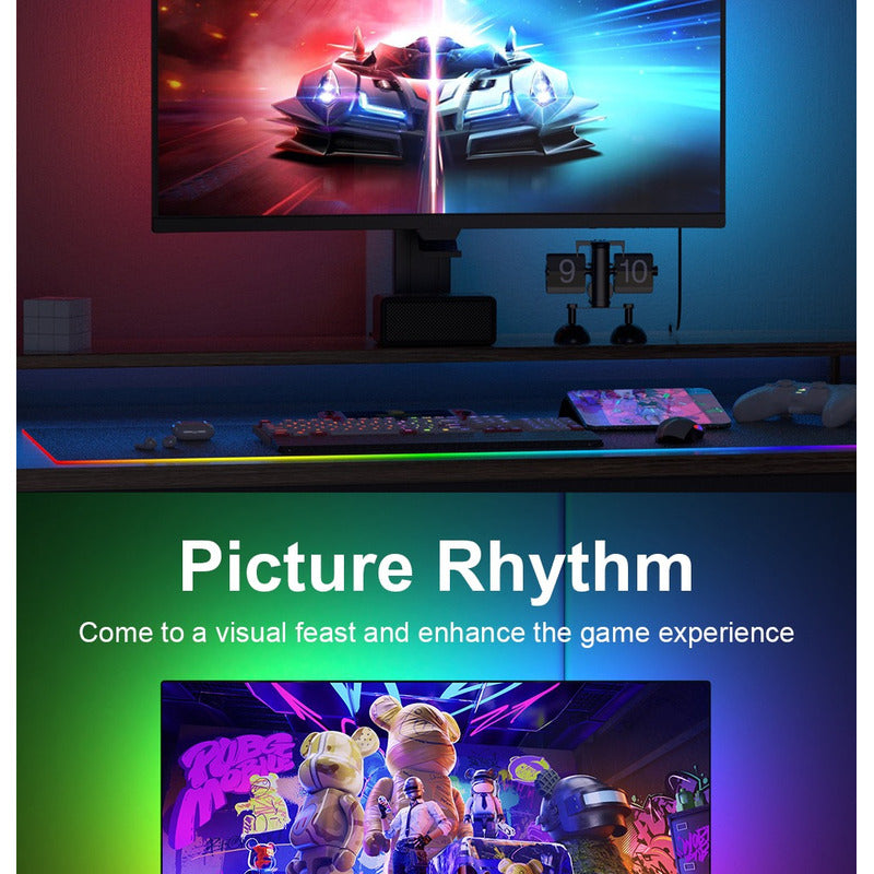 Cinta Led Para Pc Tv Inteligente Sincroniza Pantalla Musica Rgb