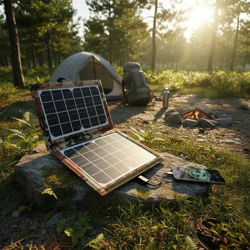 Cargador Portátil Solar Diseño Plegable Con Enchufe Usb 7w Gris