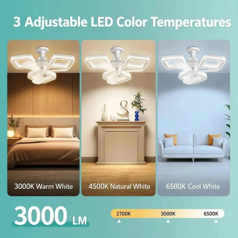 Lámpara Ventilador Led Rosca E27 Efecto Cristal Blanco