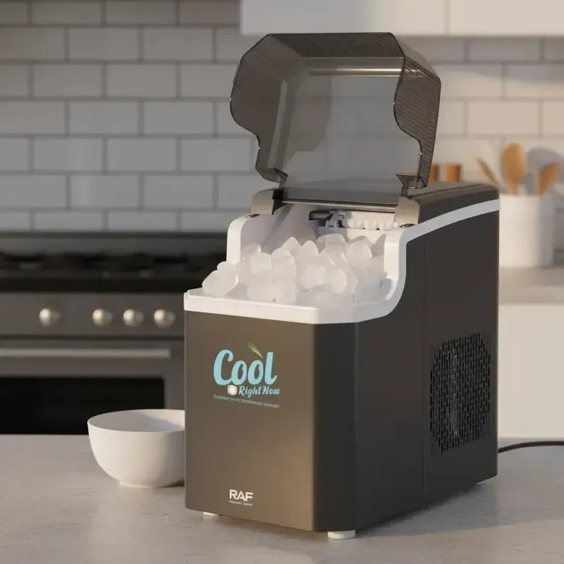 Maquina De Hielo Compacta Encimera Para Hacer Hielo Gris